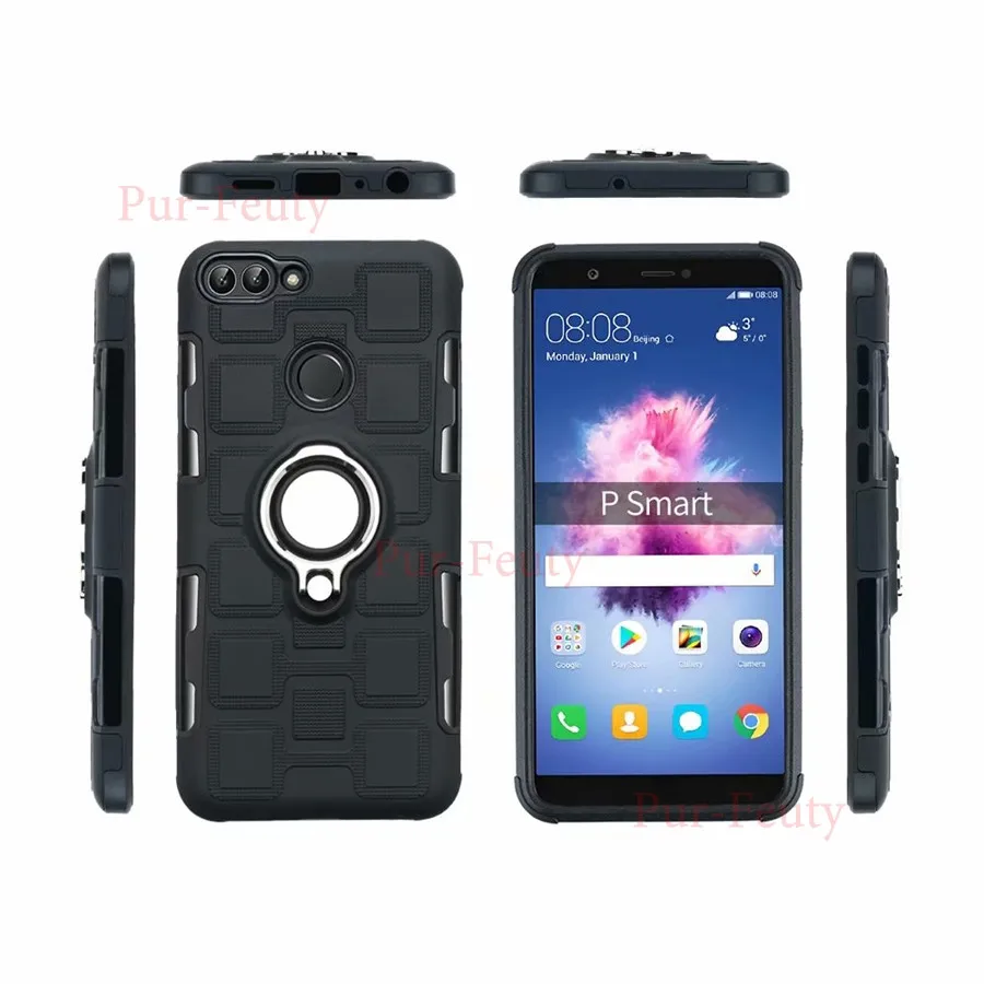 Чехол для huawei P Smart FIG LX1 LA1, противоударный силиконовый чехол-подставка с кольцом, высококачественный модный тонкий чехол-накладка для huawei Enjoy 7S