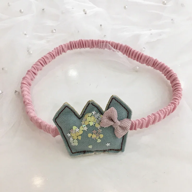 Детская Корона принадлежности для волос девочки повязки на голову эластичная