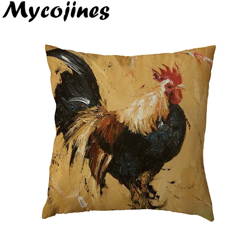 Американский деревня Чехлы Средиземноморский Wake Up наволочка белого цыпленок