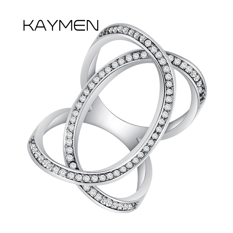Роскошное обручальное кольцо KAYMEN для влюбленных X образной формы с