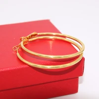personality hyperbole gold filled minimalist smooth circle hoop earrings for women mothers gift