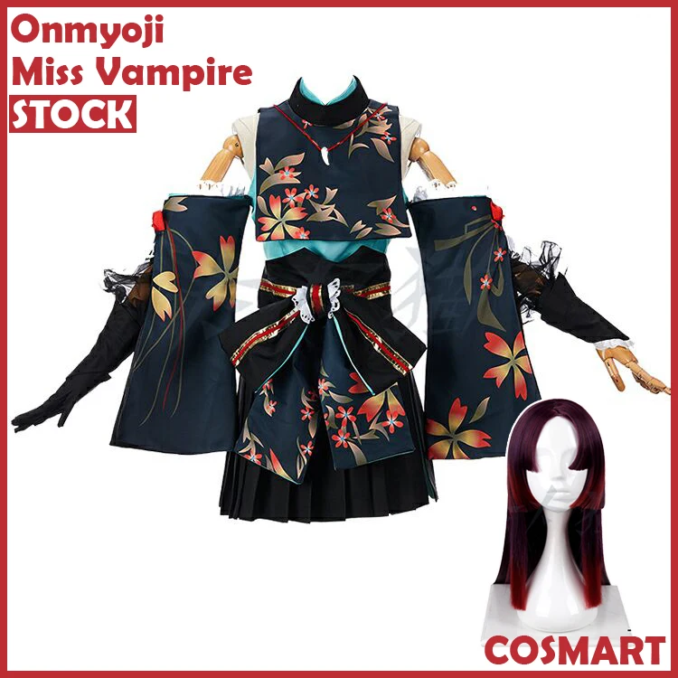 

[STOCK]Kimono+Wig+Horns Game Onmyoji Figure Miss Vampire Uniform Halloween Cosplay Costumes For Women NEW 2018
