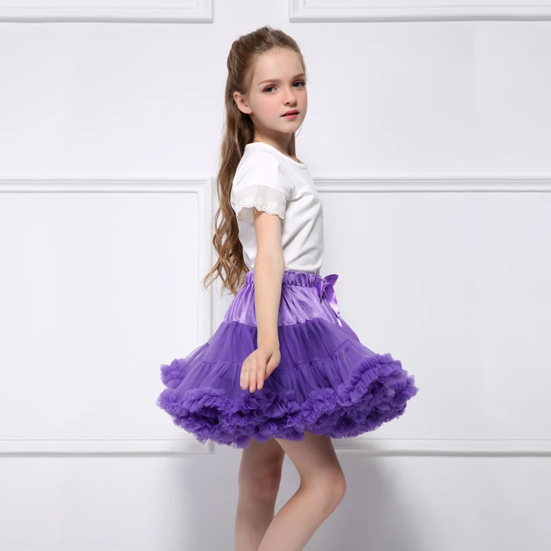 Пышные однотонные юбки-пачки из шифона для девочек от 0 до 8 лет юбка-американка детская танцевальная юбка модная Рождественская фатиновая юбка-американка