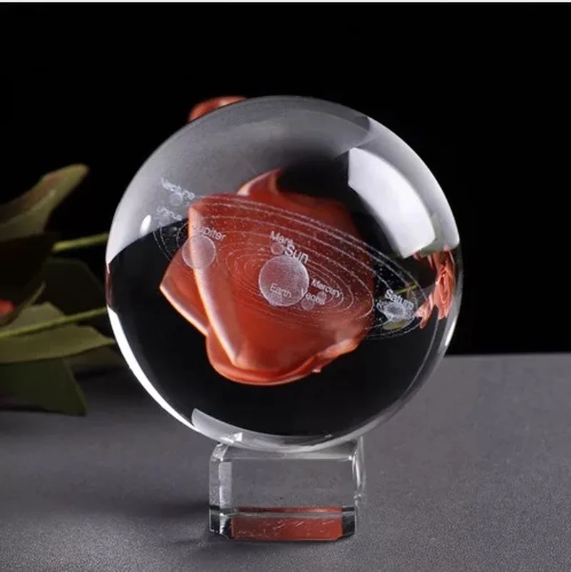 Лазерная гравировка 80 мм шарик для солнечной системы 3D миниатюрная фотосфера