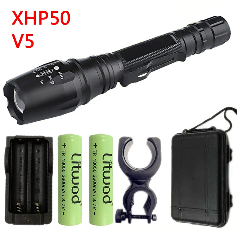 Litwod Z20V53 CREE XHP70 конвой Объектив 32 Вт чип лампа 18650 3200lm Мощный тактический светодиодный фонарь XHP50 zoom охотничий светильник - Испускаемый цвет: Option H