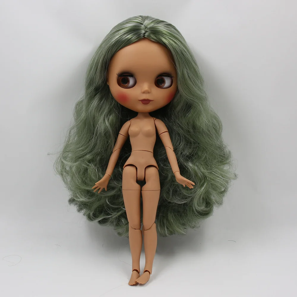 Ледяная фабрика blyth кукла Темный кожный шарнир тело Новый матовый лицо золотой