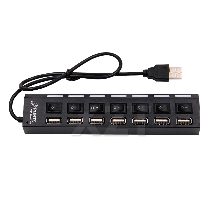 Горячая продажа супер скорость 7 портов концентратор USB светодиодный индикатор 5