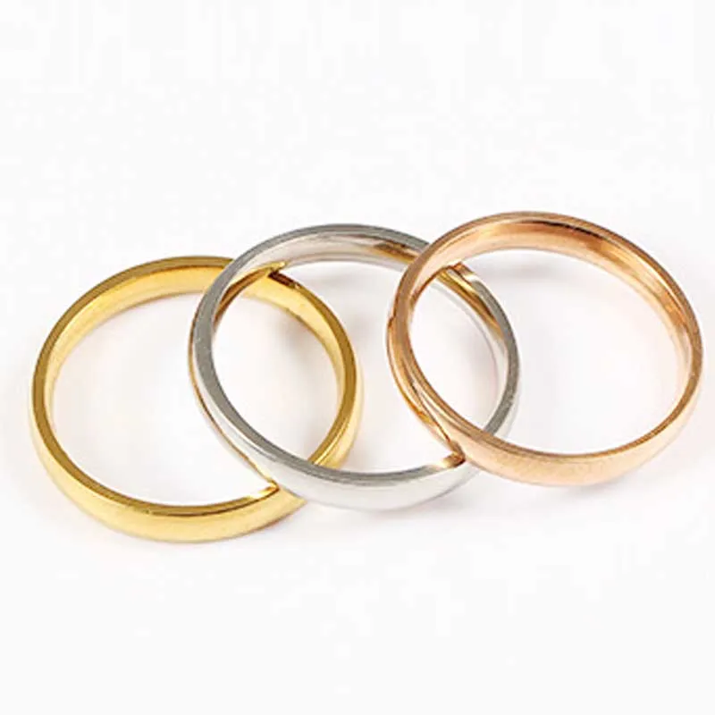 Couple Rings Titanium Steel Rose Gold Anti-allergy Smooth Simple For Women Men Valentine's Day Jewelry Gift Hot Sale Size 6-12 |