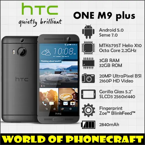 Htc один M9 плюс Octa Core 2 ГГц 3 ГБ Оперативная память 32 хранения 20MP 3D Duo Камера 5 &quotслсд