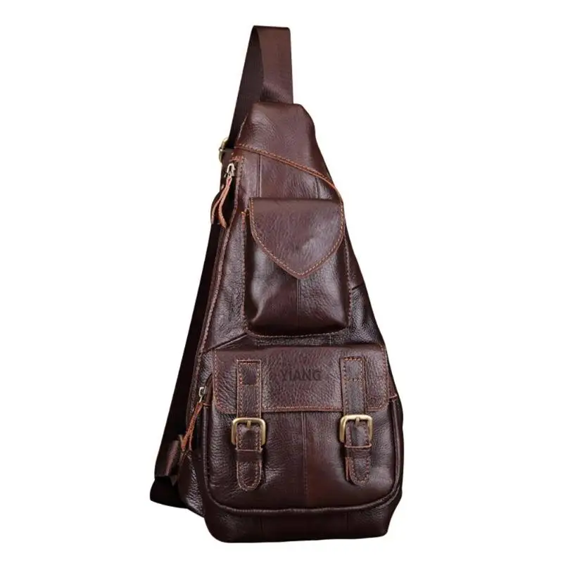 Кожаная сумка мессенджер на плечо мужские повседневные дорожные сумки нагрудные