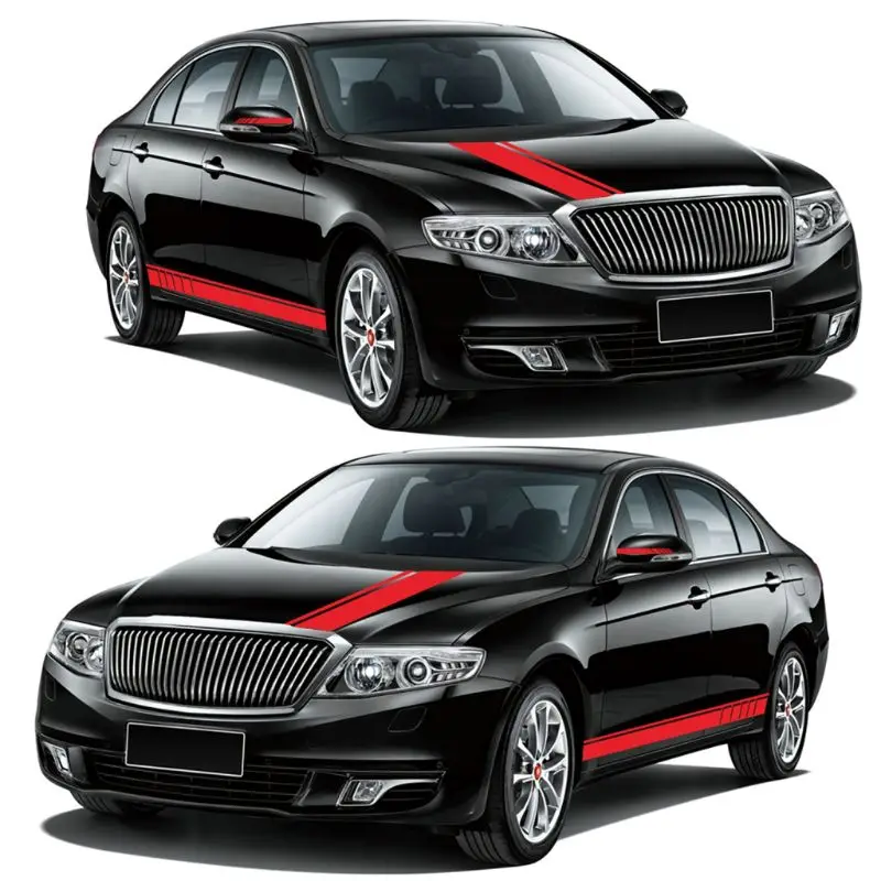 1 компл. Спортивные гоночные полосы автомобиля Стайлинг двери боковой юбки