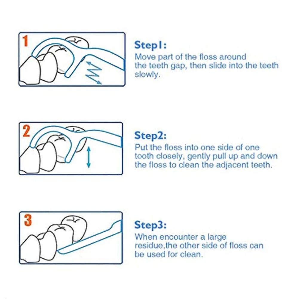40 шт. зубная нить палочки зубочистки Портативный уход за полостью рта Прямая
