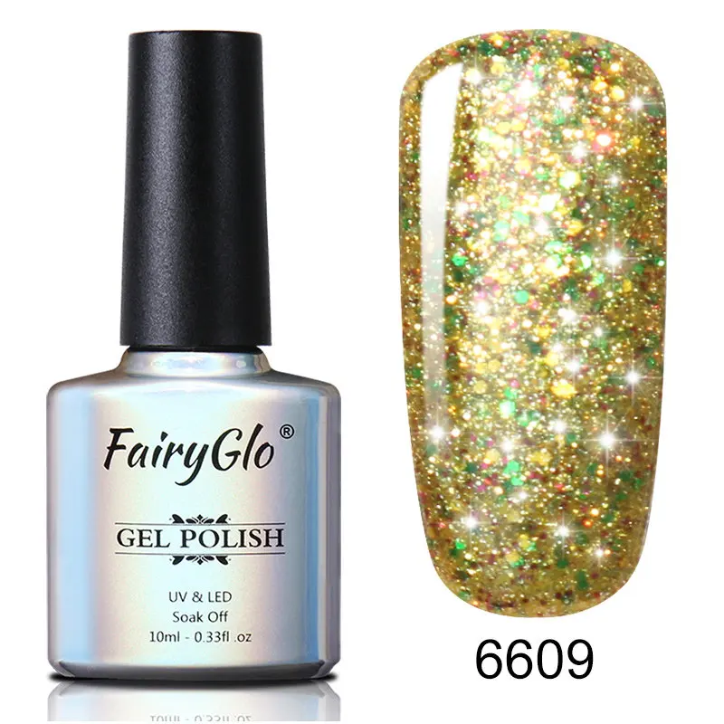 FXJ6609 Fairyglo для ногтей лак 10 мл Звездное Bling штамповки Краски, Гель-лак для ногтей, эмаль УФ лак для ногтей удаляющийся замачиванием Гибридный Лаки Нейл-арт ногтей - Цвет: FXJ6609