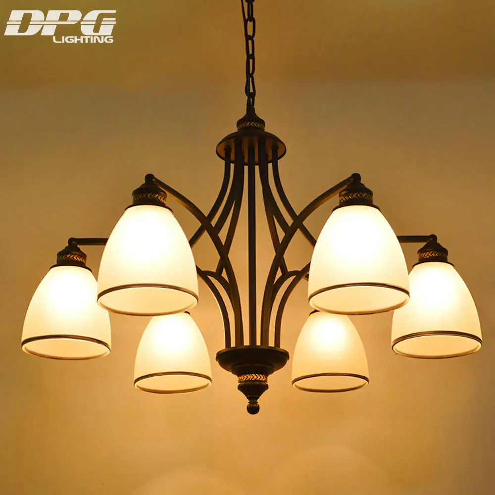 Арт Деко Современный Железный стеклянный абажур люстры светильники E27 110v 220v для