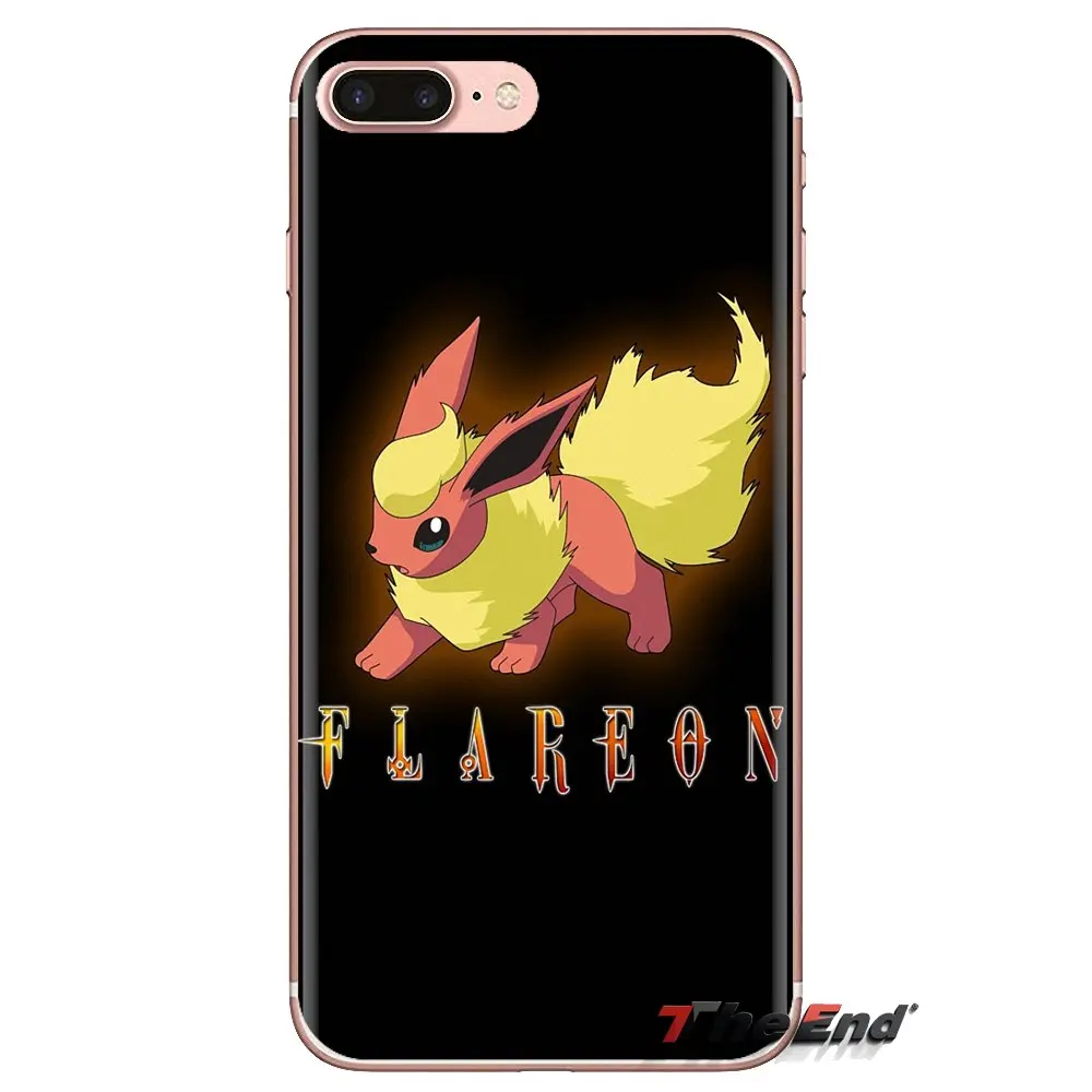 Transparent TPU Shell Case cute cartoon anime Pokemon Flareon For Samsung Galaxy A3 A5 A7 A9 A8 Star A6 Plus 2018 2015 2016 2017 |
