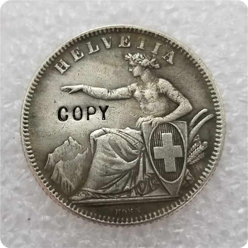 Копия швейцарских монет в 1 Франк 1850A 1851A 1857 1860B 1861B|Безвалютные монеты| |