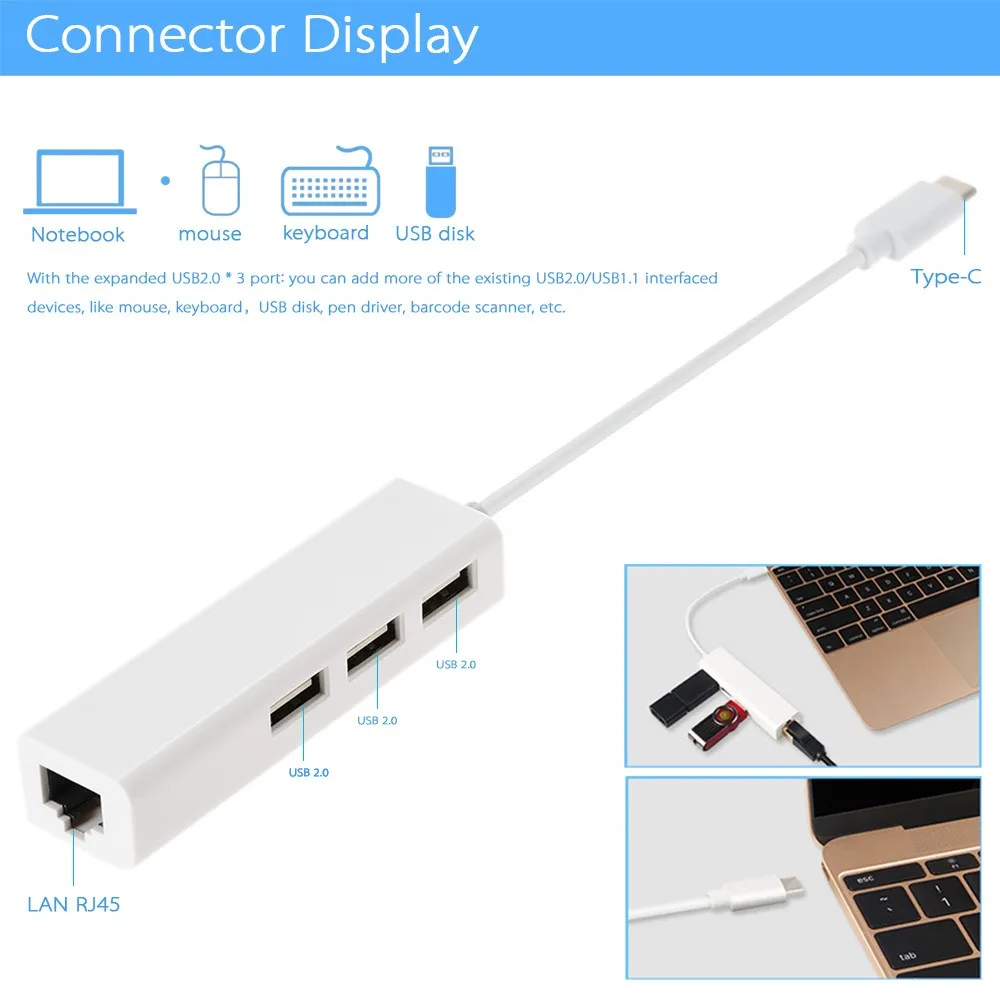 USB 3 1 Type C USB-C с несколькими портами концентратор Ethernet сетевой LAN адаптер для Chromebook |