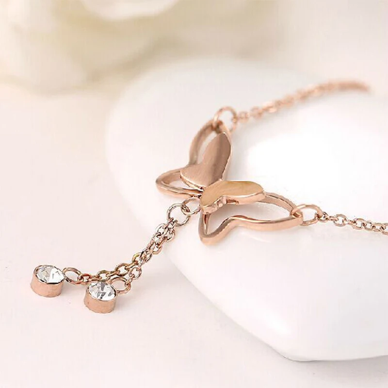 Beautiful Tassel Anklets Casual Beach Vacation Anklets Bracelets Jewelry Ankle Chain New Butterfly Single Rose Gold Anklet image 4