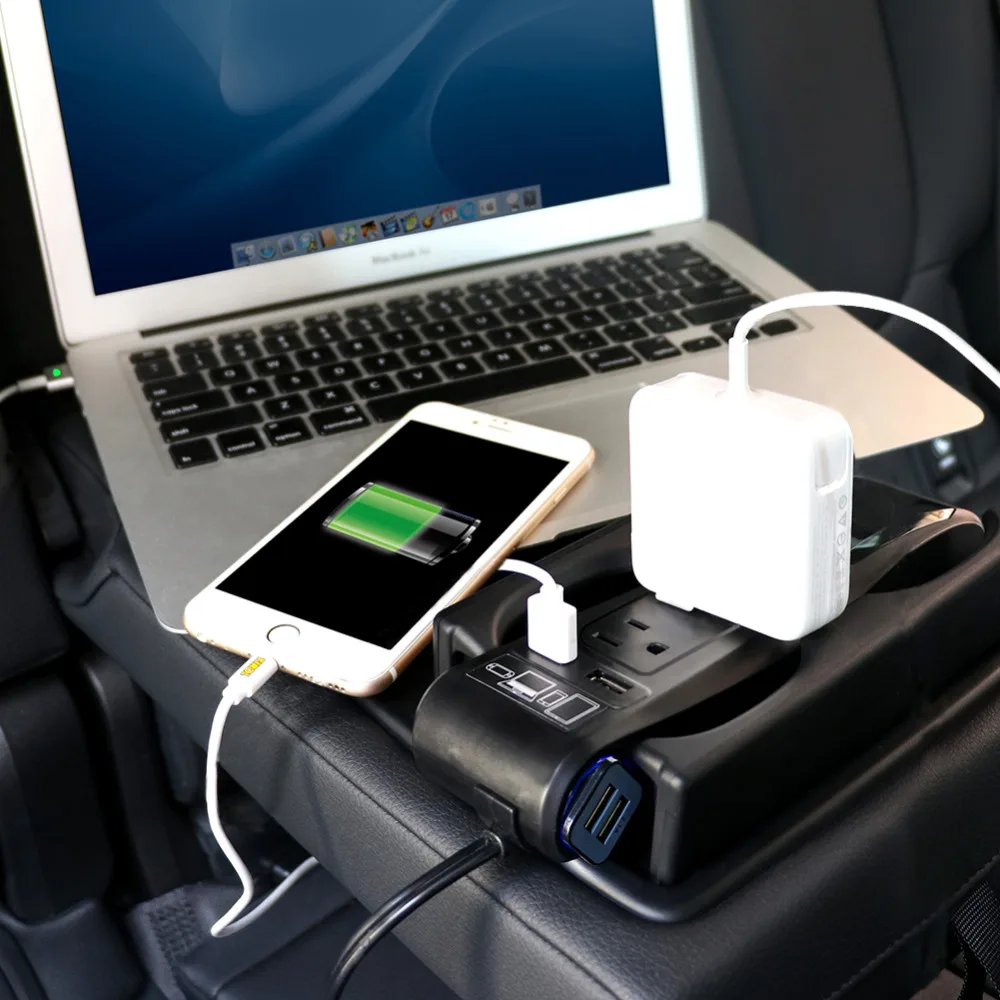 TIROL 200 Вт автомобильное зарядное устройство адаптер Инвертор двойной USB 4.8A