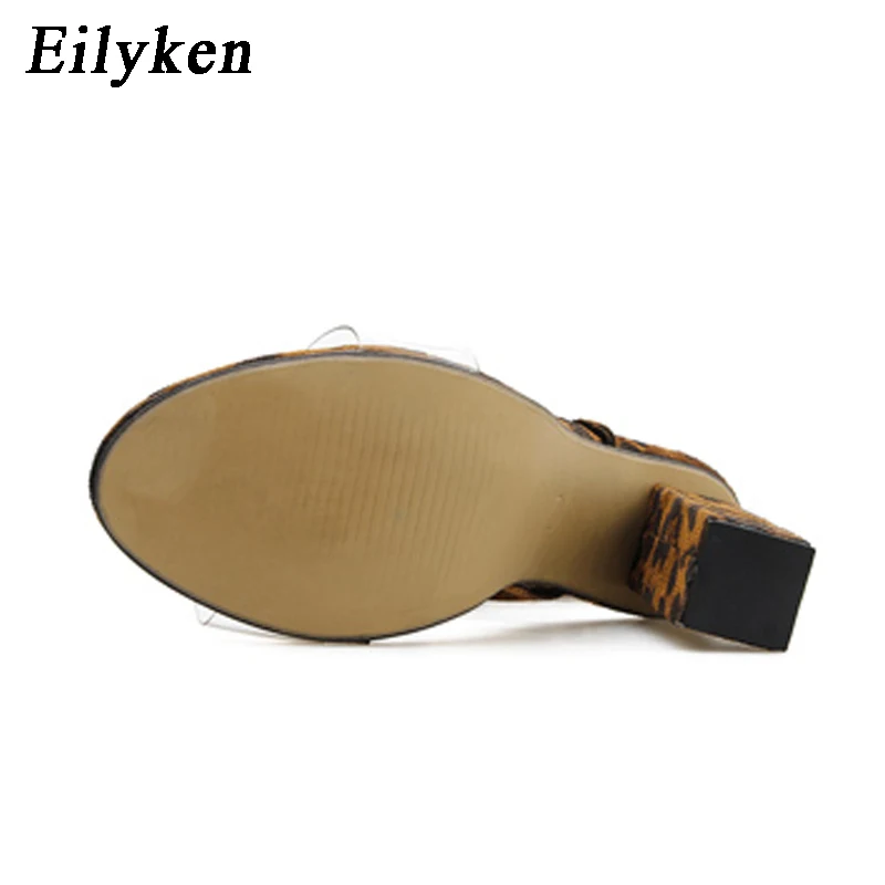 Eilyken/2021 г. Новые дизайнерские леопардовые сандалии с ремешками на лодыжках