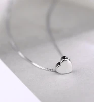 s925 silver color necklace love heart shaped necklace female wedding jewelry long necklaces pendant jewelry for girlfriend