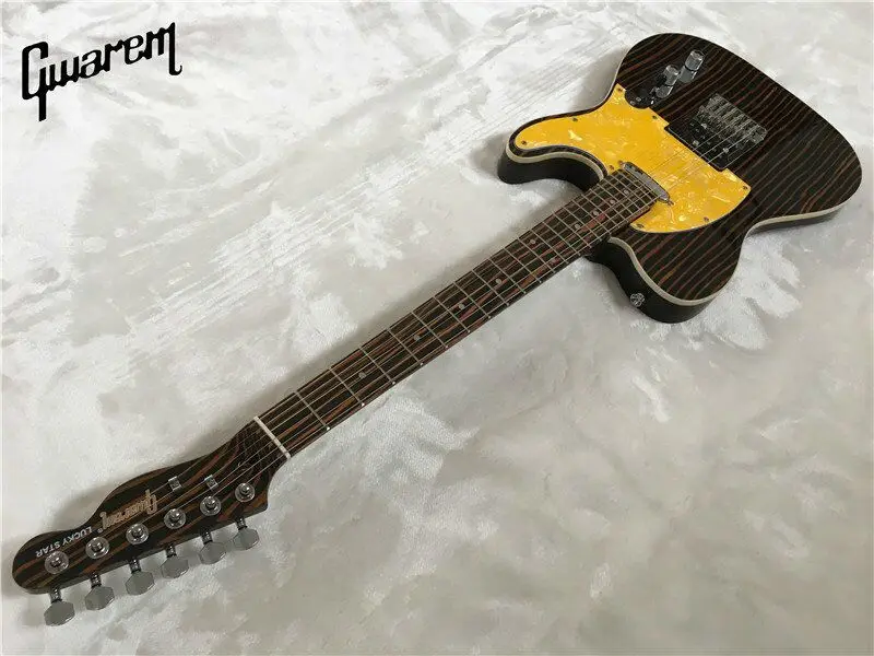 Электрогитара/Gwarem luck star tele guitar/корпус zebrawood/гитара в Китае