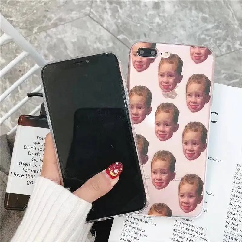 Европейская и американская сеть Red Fun Smirk Boy для Iphone 66S 6P 78 78plus X Универсальная