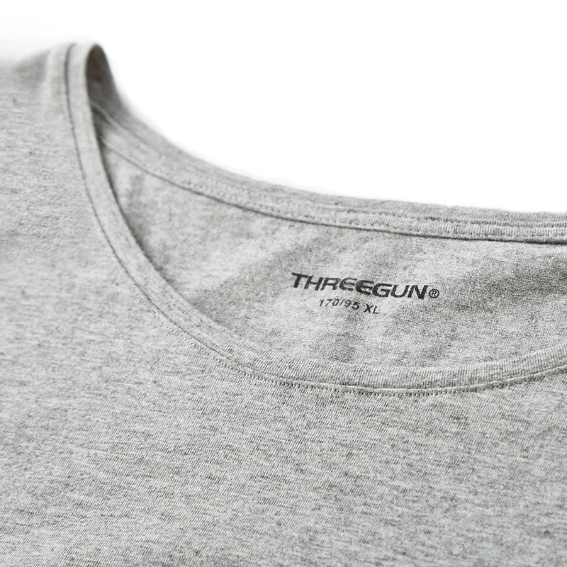 THREEGUN Женская хлопчатобумажная рубашка Футболка повседневный топ из органди простая однотонная Базовая футболка Летняя женская спандекс Белый Черный Серый футболка