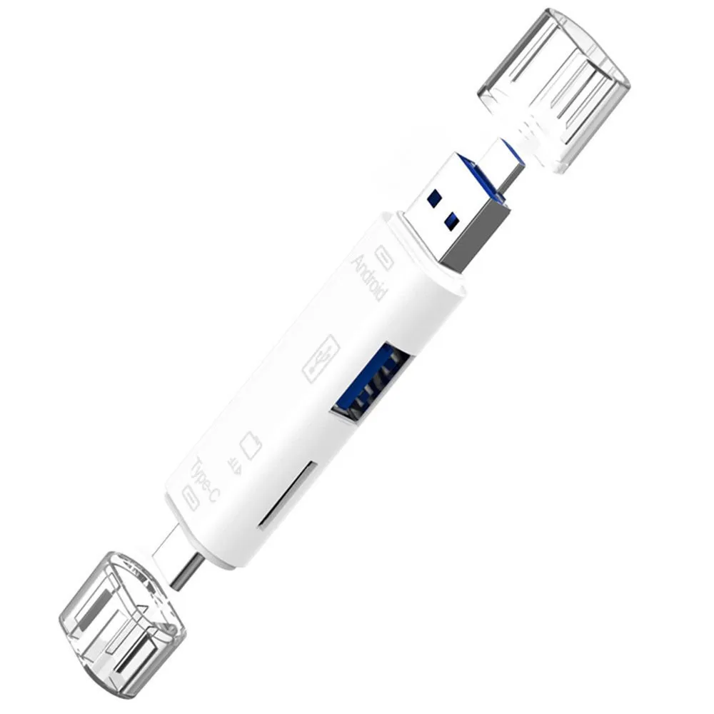 Тип C 5 в 1 OTG картридер высокое Скорость USB 2 0 TF/MicroSD чтения карт памяти адаптера micro