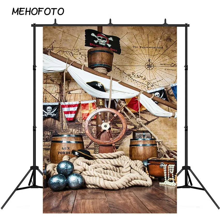 MEHOFOTO Пиратская фотография Фон корабль палуба навигация карта мира День Рождения