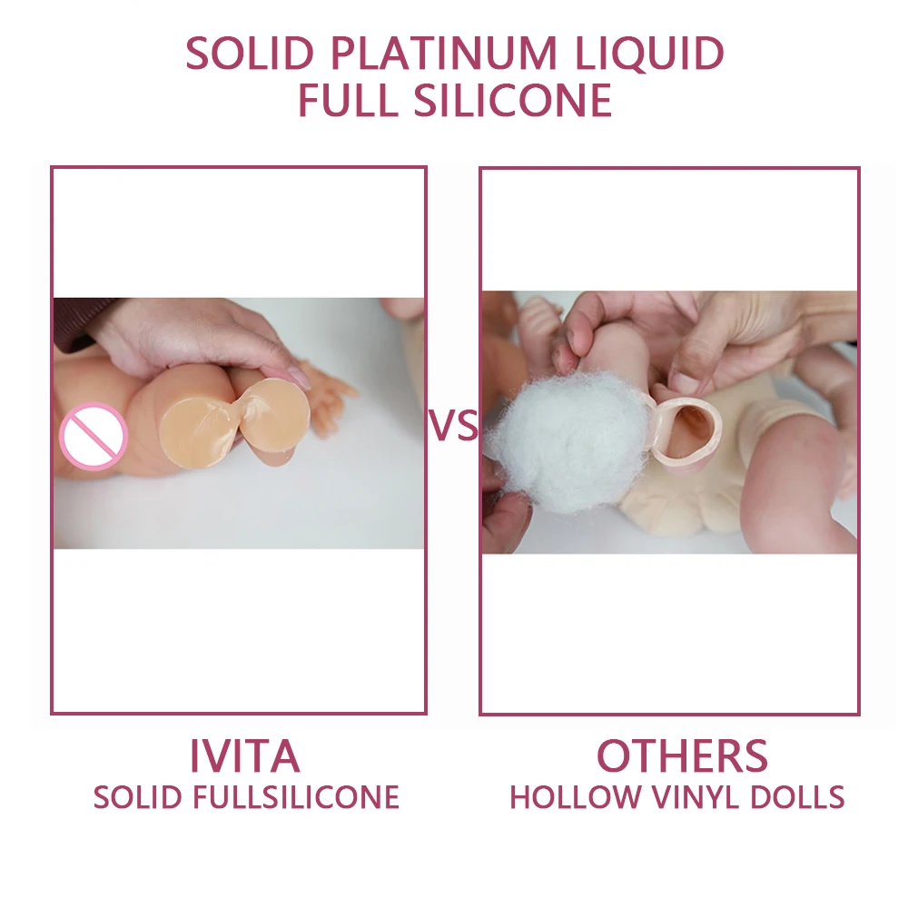 IVITA WG1514 46 см 2972 г Силиконовые Мягкие реалистичные bebe reborn baby doll похожие настоящие девушки закрытые глаза juguetes игрушки для детей