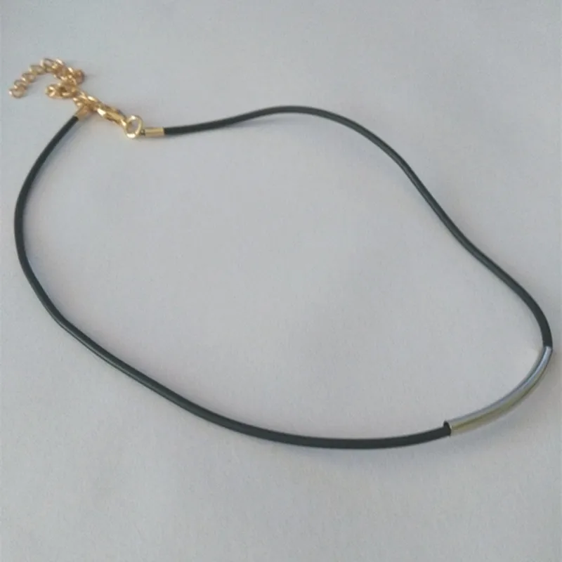 Ожерелье женское из черной кожаной веревки японский и корейский чокер с золотой