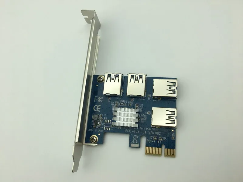 4 слота PCI E 1 до Express 16X слот внешний PCIE Riser Card адаптер USB 3 0 конвертер для BTC шахтер
