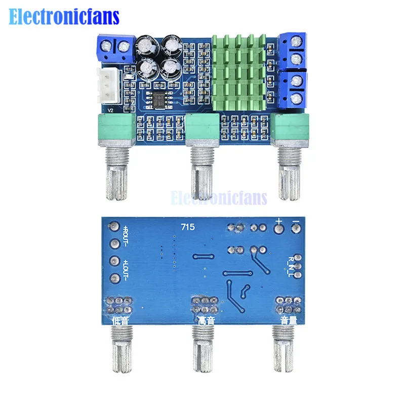 DC 12V 24V 80W x 2 двухканальный цифровой аудио TPA3116D2 высокие басы регулируя