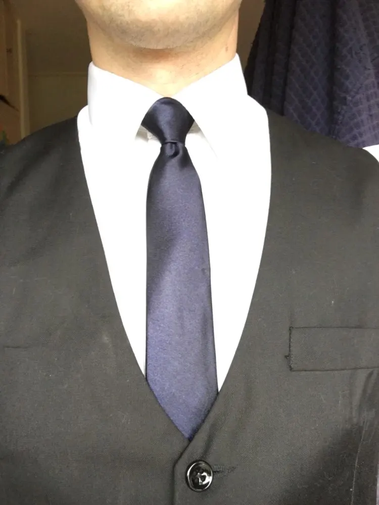 

Fashion Zipper Necktie Easy To Pull Men Commercial Formal Suit Neck Tie Wedding Narrow Cravats Lazy Dress Tie Solid