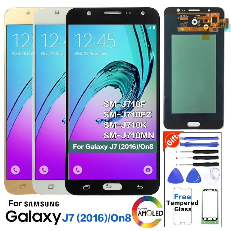 Супер Amoed LCD для Samsung Galaxy J7 2016 J710F J710M ЖК дисплей экран Замена J710 дисплей|Экраны