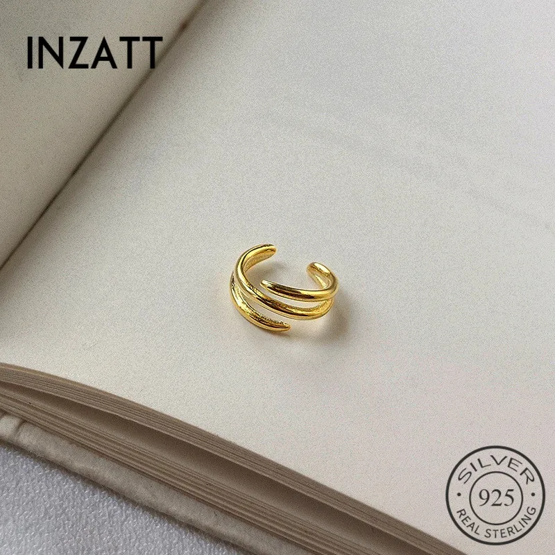 Серьги-клипсы INZATT из настоящего серебра 925 пробы с минималистичной
