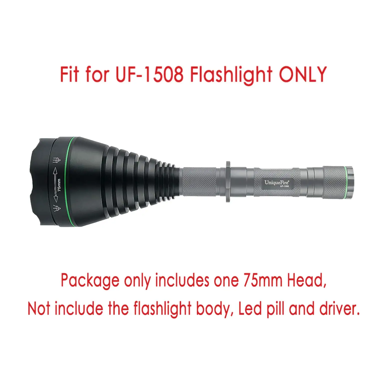 UniqueFire 38 50 67 75 мм выпуклая линза регулируемый фокус Все головки крышки для UF-1508