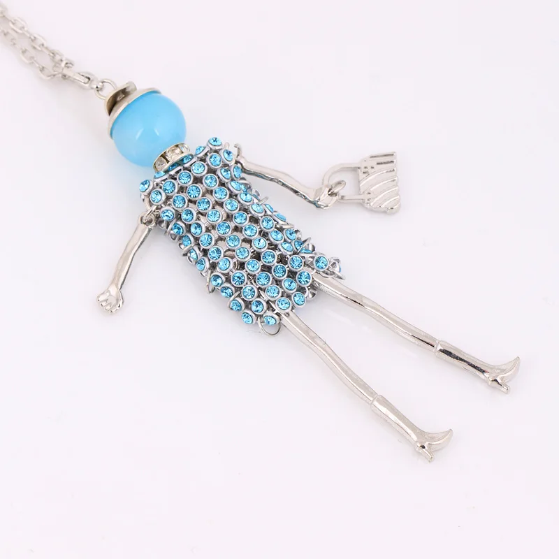 Женское модное ожерелье бижутерия с кристаллами массивное Длинные подвески на