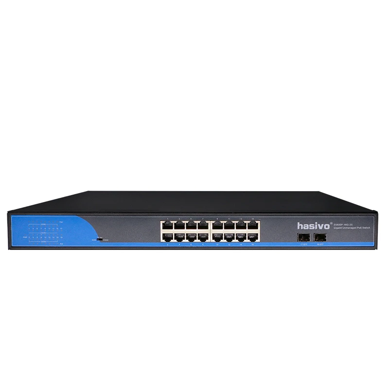 Сетевой коммутатор для ip-камеры 16 портов POE 2 порта SFP Gigbit PoE 48 В гигабитный |