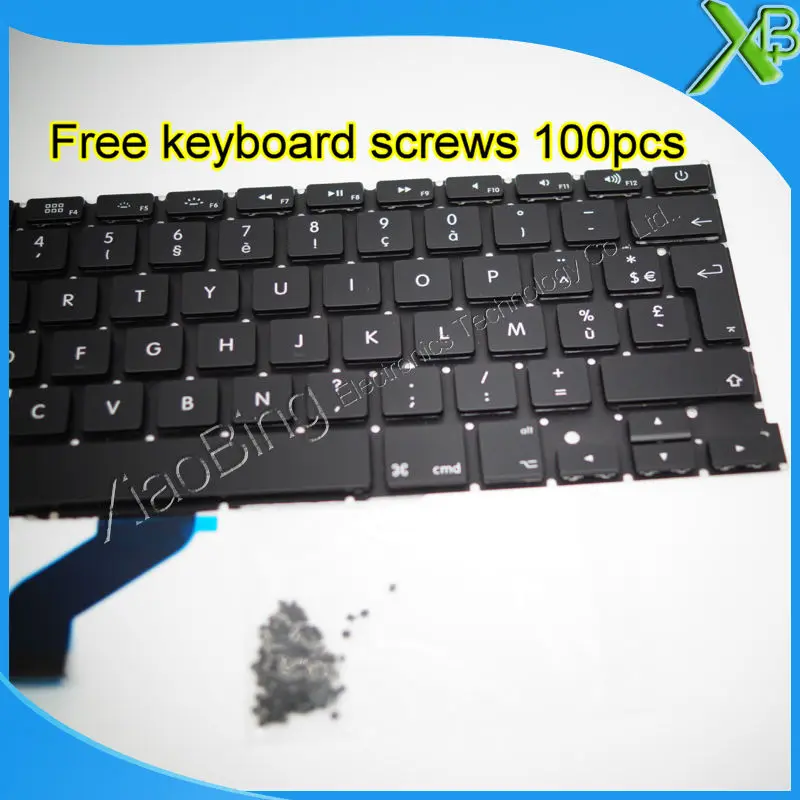 Совершенно новая Французская клавиатура AZERTY FR + 100 шт. винтов клавиатуры для MacBook