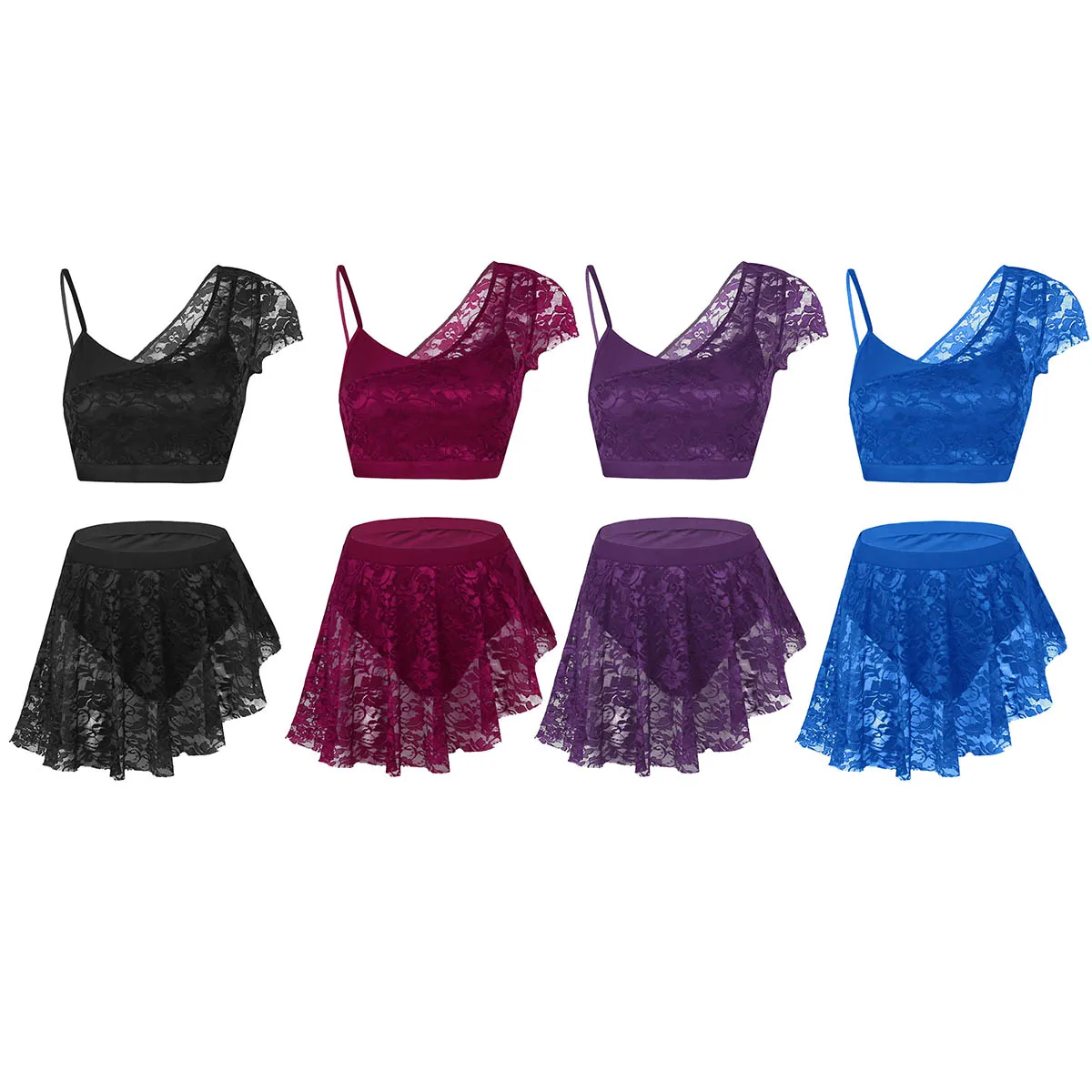 Платье для латинских танцев 2 шт. женский кружевной Лирический топ с шортами