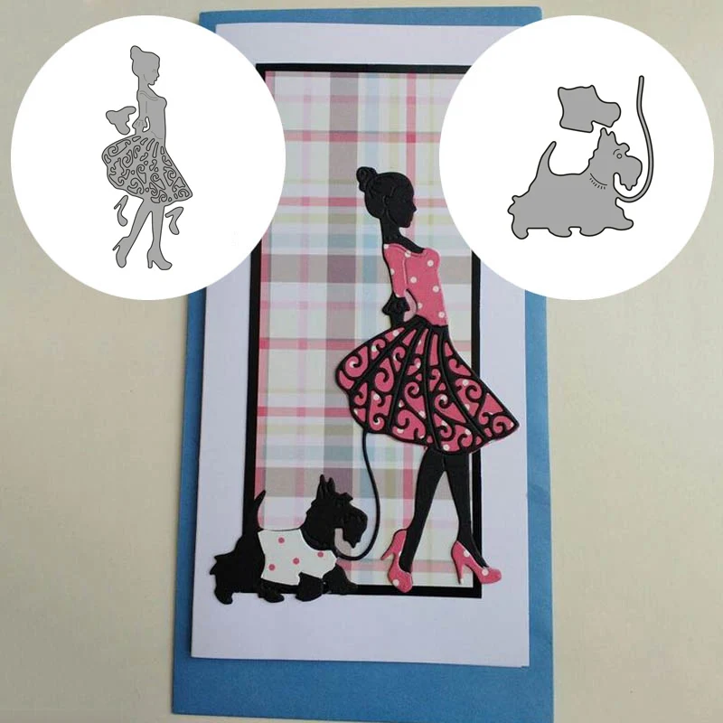 Ножницы для вырубки Lovely Animals cute girl из углеродистой стали для творчества в стиле DIY, создания скрапбукинга, штамповки и тиснения бумаги для открыток.