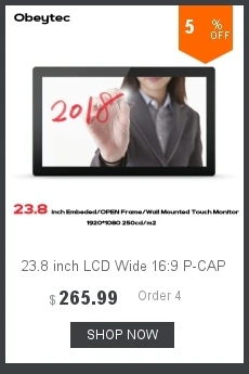 Obeytec 17 дюймов открытая рамка сенсорный монитор, промышленный открытый IP65 lcd емкостный, PCAP сенсорный экран, 10 точек, 1280*1024