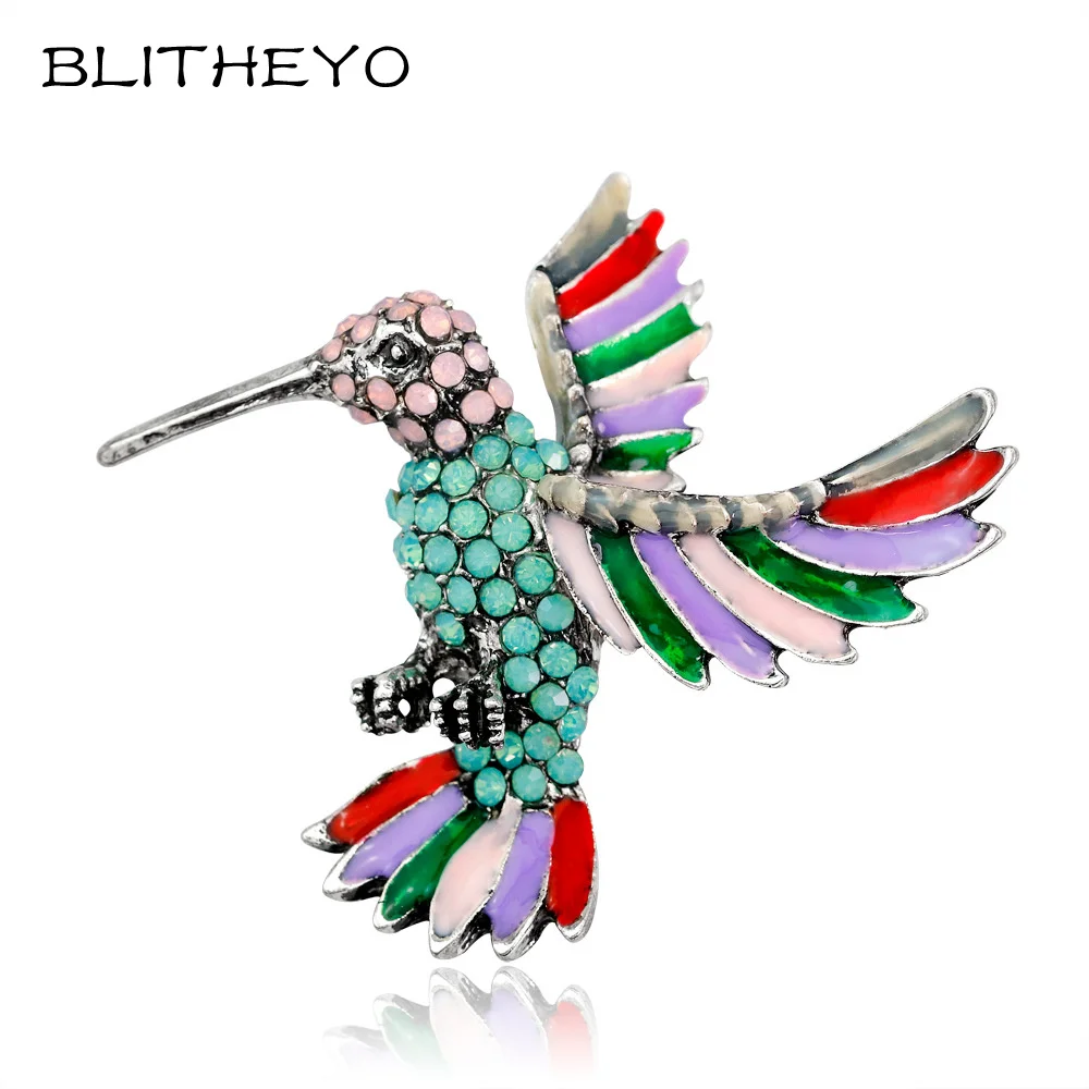 BLITHEYO разноцветными стразами дятел броши для Для женщин милый зверек Брошь Pin