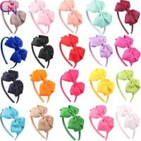cn 10pcslot plain satin covered hairbands with ribbon b for kids girls handmade hard hair bows headbands hair accessories