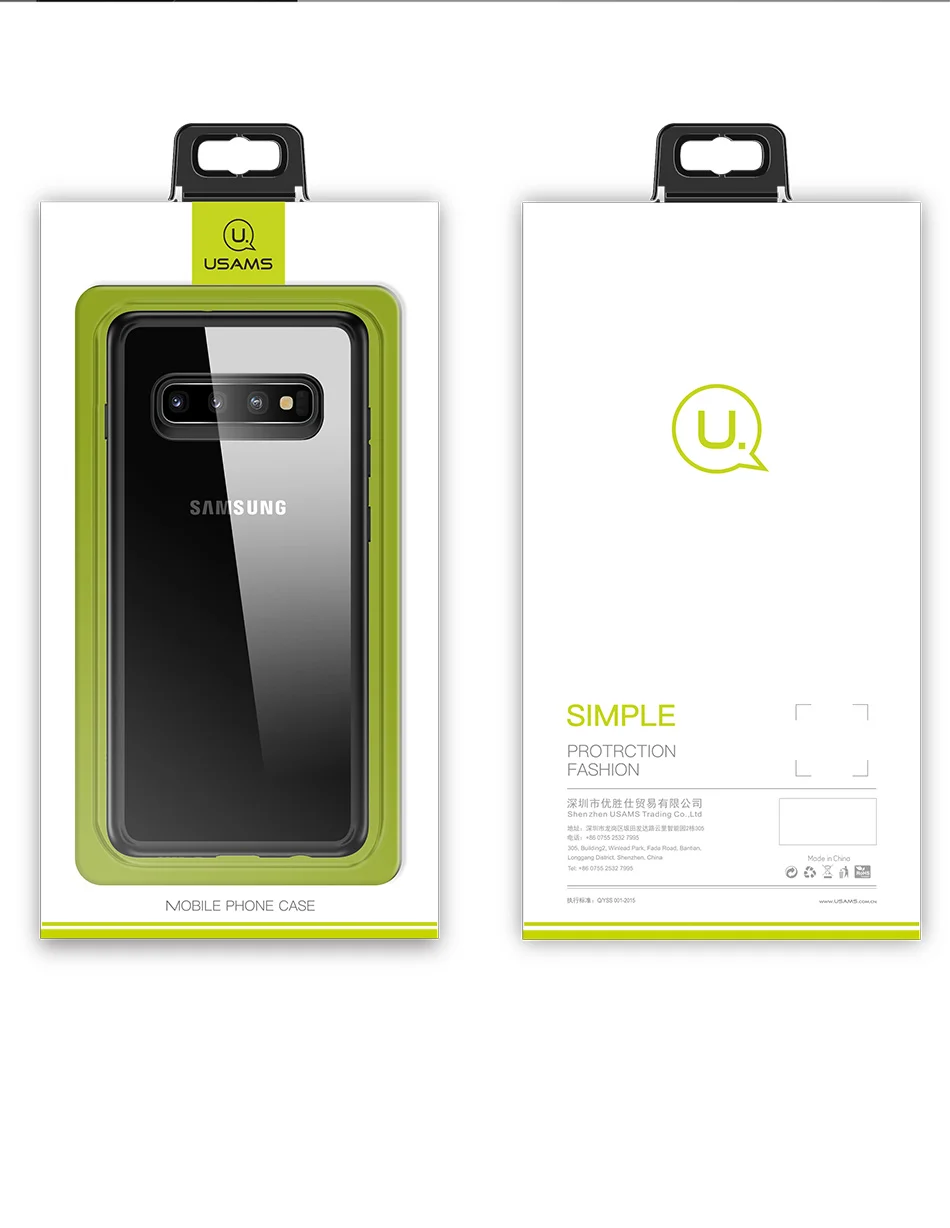 USAMS тонкий защитный чехол для samsung S10 S10 Plus S10E TPU прозрачная задняя крышка полная защита для Galaxy S9 S9 Plus чехол
