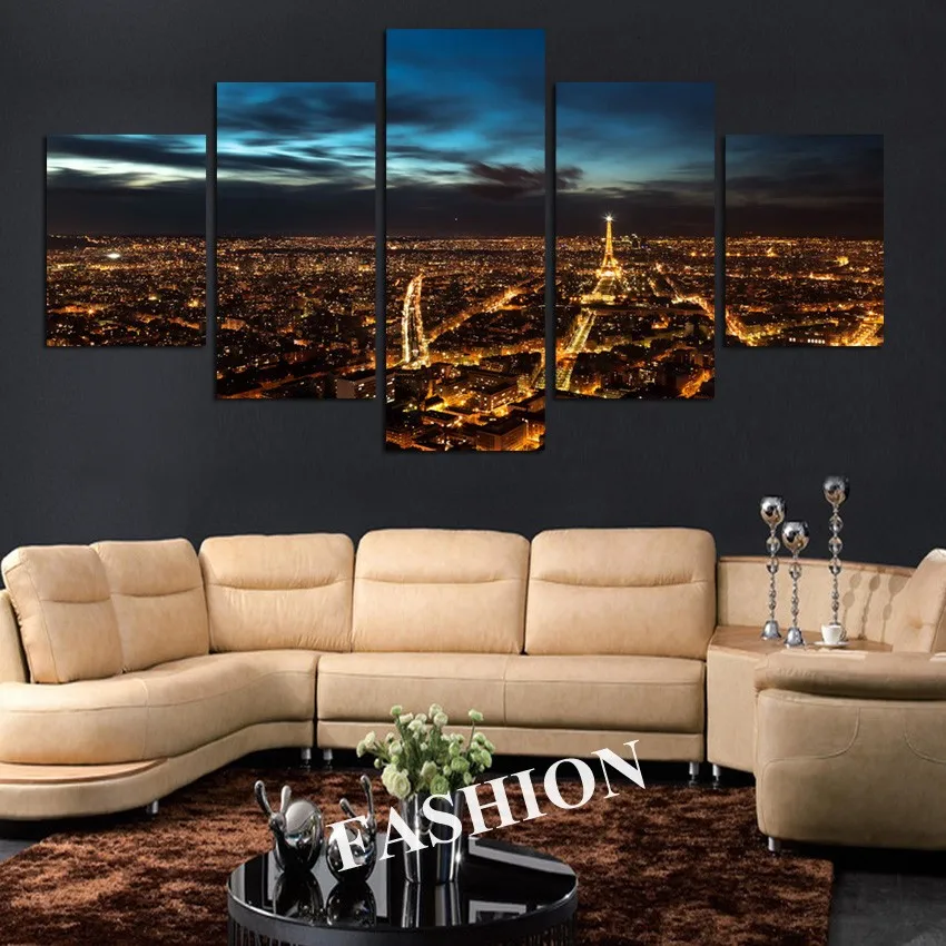 Оформлена Размер для гостиной спальня Home Decor Ночной Париж Эйфелева башня