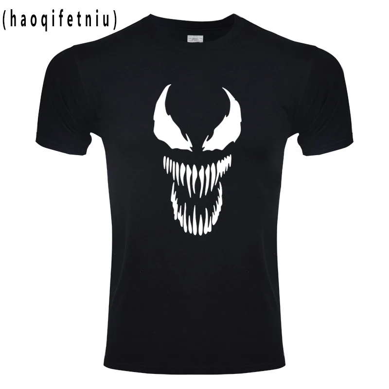 ЕС Размер Venom Футболка мужская крутая комическая оригинальность черная