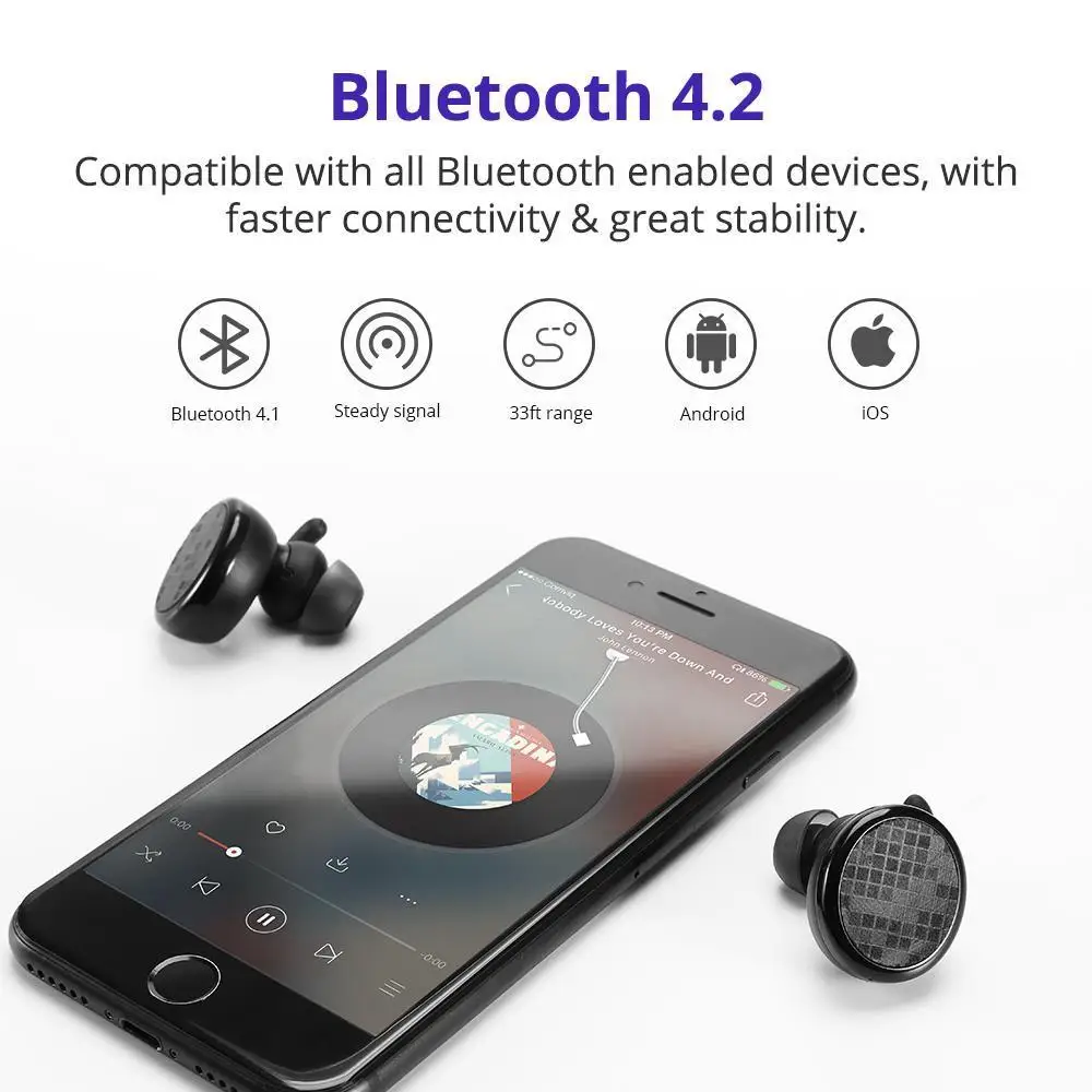 Tronsmart Encore Spunky Buds Bluetooth наушники беспроводные наушники настоящие беспроводные стерео наушники IPX5 с микрофоном для телефонов